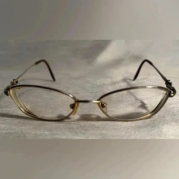 SAKS FIFTH AVENUE S5A182 Geometric Dark Gold Full Rim Fashion Flex Eyeglasses - Picture 1 of 5